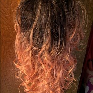 Glamorous Ombre Pink Curly Hair Extension